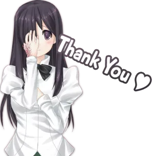 ❤ Thank You obrigado(a), garota anime, fofo(a), coração telegram sticker