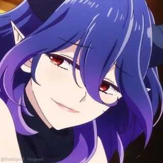 🖤 Anime, Dämon, Weiblich, Hörner, Grinsend telegram sticker