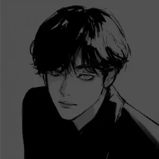 🖤 man, portrait, illustration, drawing, sketch, artwork whatsapp sticker