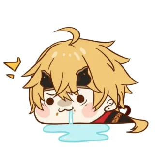 🙂 Thoma Genshin Impact Anime, Dibujos animados, Lindo, Thoma, Genshin Impact, Pegatina telegram sticker