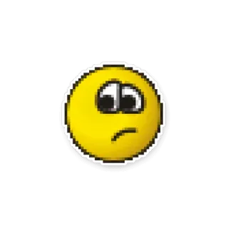 😟 Biểu tượng cảm xúc, Buồn, Vàng, Bóng, Pixel telegram sticker