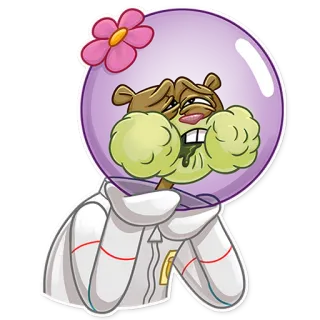 🤢 Sandy Cheeks SpongeBob SquarePants แซนดี้, สพันจ์บ็อบ, การ์ตูน, ป่วย, อาเจียน telegram sticker
