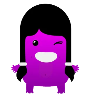 😊 adesivo, roxo, desenho animado, fofo, ilustração, personagem telegram sticker