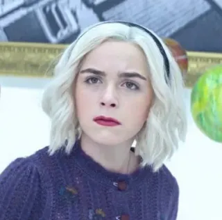 😠 Sabrina Spellman Chilling Adventures of Sabrina 电视剧, 女巫, 奈飞, 金发, 萨布丽娜·斯佩尔曼 telegram sticker