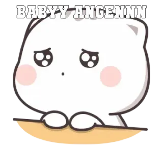 ➖ BABYY ANGENNN schattig, verdrietig, kat, cartoon, baby whatsapp sticker