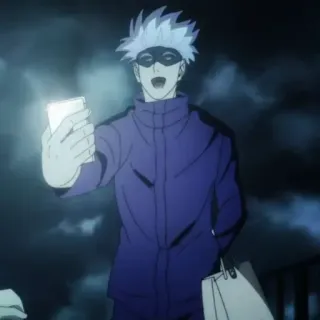🗞 Satoru Gojo Jujutsu Kaisen Anime, Postać, Gojo, Jujutsu Kaisen, Telefon telegram sticker