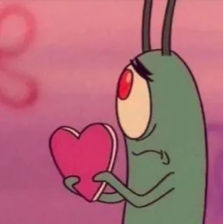 🥺 Plankton Spongebob Squarepants мультфильм, Спанч Боб, Планктон, сердце, любовь telegram sticker