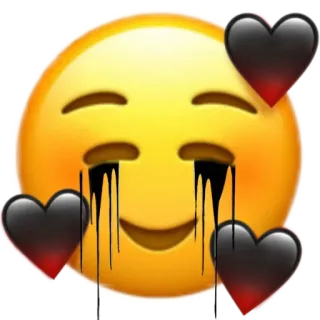 🖤 이모지, 슬픔, 검은 하트, 울음 whatsapp sticker