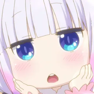 🍴 Kanna Kamui Miss Kobayashi's Dragon Maid anime, imut, naga, Kanna, kawaii whatsapp sticker