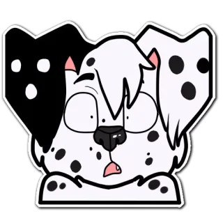 😨 perro, dálmata, pegatina, perro de dibujos animados, cachorro, animal whatsapp sticker
