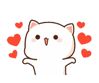 😍 gatto, cuore, carino, amore, animale, cartone animato, adesivo telegram sticker