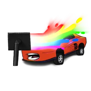😭 auto, arcobaleno, computer, colorato, veicolo, trasporto telegram sticker