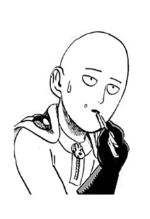 🍜 Saitama One-Punch Man Saitama, One-Punch Man, anime, manga, hero, bald, funny telegram sticker