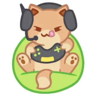 🎮 кот, геймер, контроллер, гарнитура, игры telegram sticker
