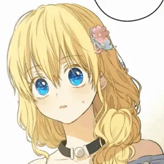 💗 chica, anime, personaje, rubia, retrato, ilustración whatsapp sticker