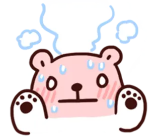 😐 곰, 동물, 만화, 귀여운, 땀, 당황, 긴장 telegram sticker