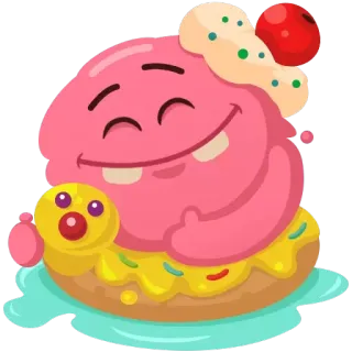 😌 десерт, милый, еда, сладкий, мультфильм, наклейка telegram sticker
