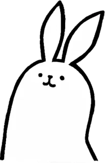 🙂 coniglio, coniglietto, animale, carino, cartone animato, bianco, semplice telegram sticker