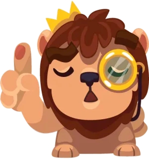 👆 лев, монокль, корона, средний палец, мультик, животное telegram sticker