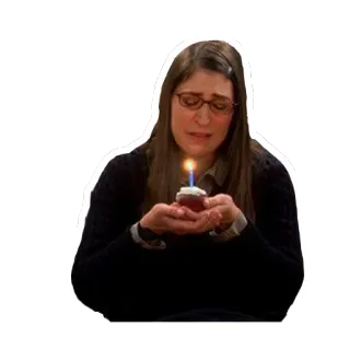 🍰 woman, cupcake, candle, birthday, glasses telegram sticker