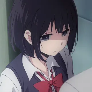 🔖 Anime, Mädchen, traurig, Schuluniform, weinend, emotional telegram sticker