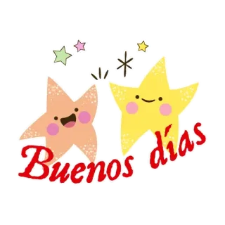 ⭐️ Buenos días stars, good morning, greeting, cute, cartoon whatsapp sticker