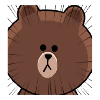 😧 Brown бурый медведь, мультяшный медведь, Line Friends, милый, каваи, стикер whatsapp sticker