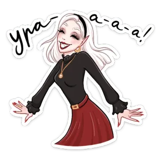 🥳 Ура-а-а! cartoon, woman, celebration, joy, happy, elf telegram sticker
