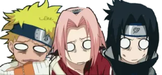 😨 Naruto Аниме, Команда 7, В шоке, Сакура, Саске telegram sticker