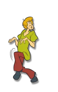 😨 Shaggy Rogers Scooby-Doo แช็กกี้, สกูบี้ดู, การ์ตูน, กลัว telegram sticker