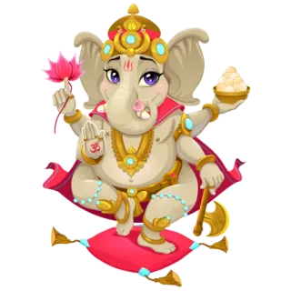 😊 Ganesha Induismo, Dio, Elefante, Divinità, Religione, Ganesh telegram sticker