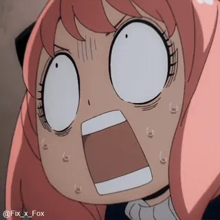 😨 Anya Forger Spy x Family Anime, geschockt, verängstigt, Mädchen, ESP telegram sticker