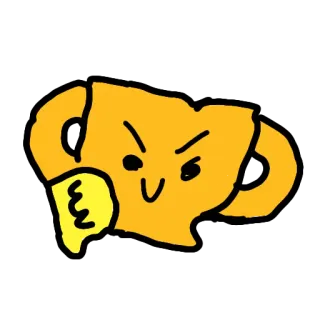 👎 dedo do meio, emoji, amarelo, desenho animado telegram sticker