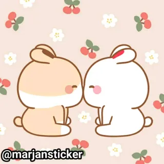 ❤️ @marjansticker зайчик, кролик, милый, мультяшный, наклейка, животное telegram sticker