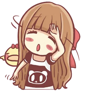 😪 Cartoon, Mädchen, Bär, Süß, Kawaii, Anime telegram sticker