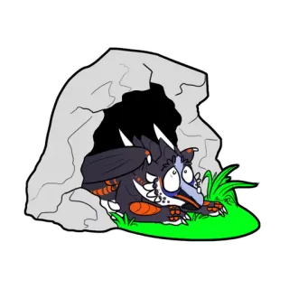 😦 naga, gua, lucu, kartun, binatang, fantasi, makhluk telegram sticker