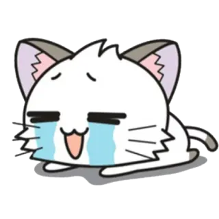 😭 crying, cat, sad, tears, emoji, cartoon telegram sticker