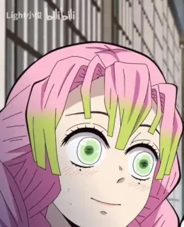🌸 Mitsuri Kanroji Demon Slayer Anime, Demon Slayer, Mitsuri Kanroji, Pelo rosa, Personaje, Manga telegram sticker