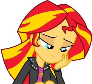 🙁 Sunset Shimmer My Little Pony: Equestria Girls カートゥーン, サンセットシマー, エクエストリア・ガールズ, マイリトルポニー, キャラクター whatsapp sticker