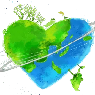 ❤️ terre, cœur, arbres, monde, planète, environnement whatsapp sticker