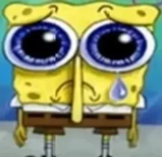 😢 Spongebob สพันจ์บ็อบ, ร้องไห้, เศร้า, การ์ตูน, อารมณ์, มีม, นิคเคิลโอเดียน telegram sticker