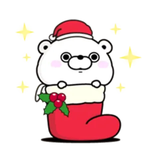 🤶 christmas, bear, stocking, holiday, cute, festive, winter telegram sticker