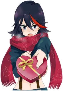 😡 anime, dziewczyna, serce, walentynki, prezent, postać telegram sticker
