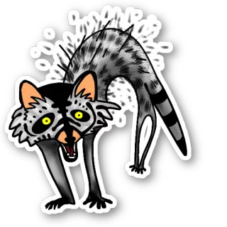 😱 gatto, spaventato, halloween, animale, illustrazione, cartone animato telegram sticker