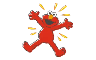 🤗 Elmo Sesame Street เอลโม, เซซามีสตรีท, การ์ตูน, ตัวละคร, เด็ก telegram sticker