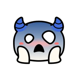 😱 demonio, monstruo, dibujo animado, emoticono, emoji, lindo telegram sticker