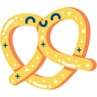 🥰 bretzel, nourriture, mignon, kawaii, collation, dessin animé telegram sticker