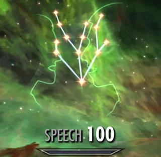 😁 Skyrim SPEECH 100 Skyrim, eloquenza, abilità, livello, videogioco, abilità telegram sticker