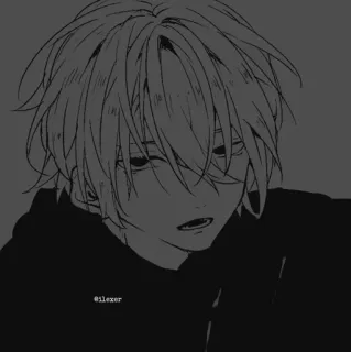 🎵 @ilexer Anime, Manga, Tekening, Illustratie, Portret, Donker, Emo telegram sticker