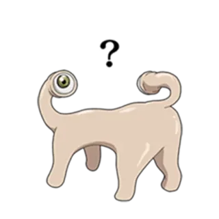 ❓ ? creature, question mark, monster, eye, animal, cartoon telegram sticker